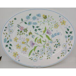 Spode Afton 13" Oval Serving Platter Multicolor Floral MCM Vintage Collectible